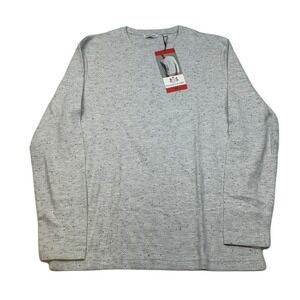 English‎ Laundry Thermal Shirt Mens Medium Grey Comfort Stretch Long Sleeve NEW